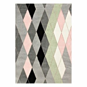 Kusový koberec SLIM 8023 světle šedý / multicolor 120x160