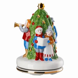 Rosenthal Vánoční hrací skříňka motiv Hudebníci u Vánočního stromu, Vánoční trh, Ø 12 cm 02451-725436-27411