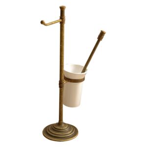 SAPHO Stojan s držákem na toaletní papír a WC štětkou, bronz ( MC132 )