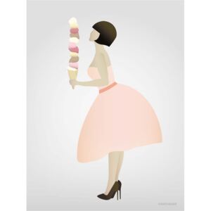 ViSSEVASSE Plakát Ice cream Lady, 50 x 70 cm