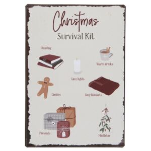 Plechová cedule Christmas Survival Kit