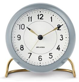 Stolní hodiny s budíkem Station Grey 11 cm Arne Jacobsen Clocks