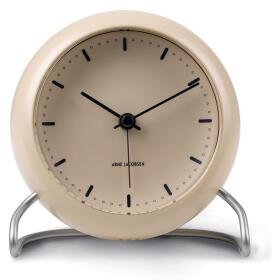 Stolní hodiny s budíkem City Hall Beige 11 cm Arne Jacobsen Clocks