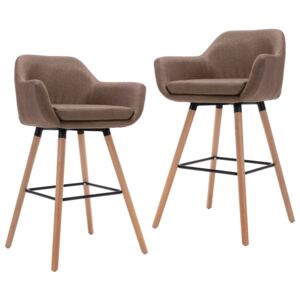 Barové židle s područkami - textil - 2 ks | taupe