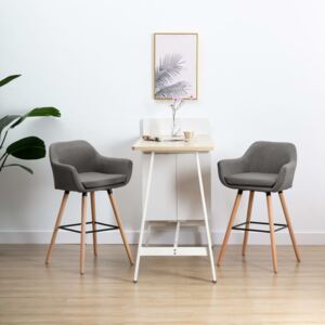 Barové židle s područkami - textil - 2 ks | tmavě šedé