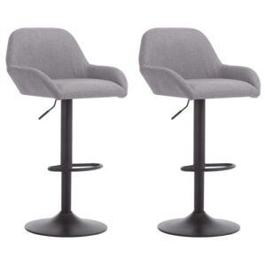 Barové židle s područkami - textil - 2 ks | světle šedé