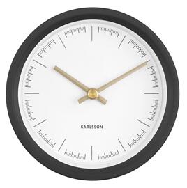Nástěnné hodiny pogumované Dense 12,5 cm Karlsson (Barva- černá)