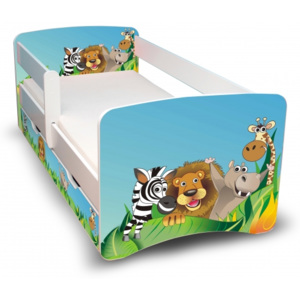 Dětská postel s bariérkou a šuplíkem Filip - Zoo II