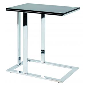 Mørtens Furniture Konferenční stolek Jermaine, 58 cm, černá / chrom