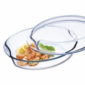 Skleněný pekáč oválný s hlubokým víkem, Simax, 2,5 L