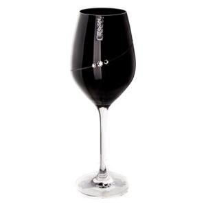 Set sklenic na víno, černé, Swarovski, 2ks, 360 ml