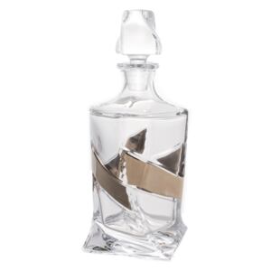 Skleněná láhev na whisky QUADRO s platinou, Crystalite Bohemia 770 ml