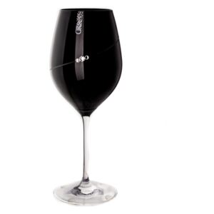 Set sklenic na víno, černé, Swarovski, 2ks, 470 ml