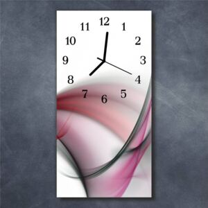 E-shop24, 60x30 cm, Hnn13286940a Nástěnné hodiny obrazové na skle - Abstrakt růžovošedý