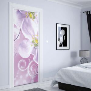 GLIX Fototapeta na dveře - Pink Flowers Sparkles | 91x211 cm