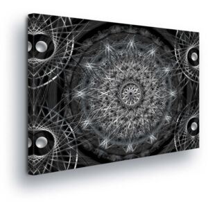 Obraz na plátně - Černo-šedá Mandala 60x40 cm