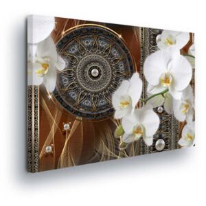 GLIX Obraz na plátně - Bílý Květ s Orientální Tématikou 60x40 cm