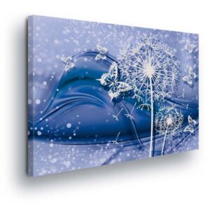 Obraz na plátně - Modrý Podklad s Pampeliškou 40x40 cm
