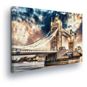 Obraz na plátně - Mraky nad Tower Bridge 2 x 30x80 / 3 x 30x100 cm