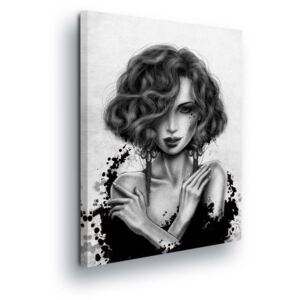 Obraz na plátně - Černobílá Žena s Mikádem II 60x40 cm