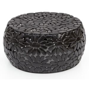Černý konferenční stolek WOOX LIVING Floral, ⌀ 56 cm
