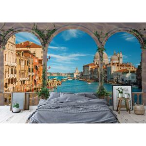 Fototapeta - Venice Italy View Through Arches Papírová tapeta - 254x184 cm