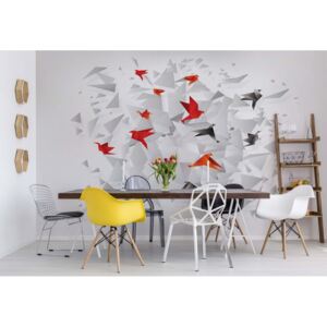 Fototapeta GLIX - 3D Polygon Birds 3 + lepidlo ZDARMA Papírová tapeta - 254x184 cm