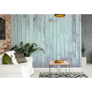 Fototapeta GLIX - Turquoise Painted Planks + lepidlo ZDARMA Vliesová tapeta - 104x70 cm