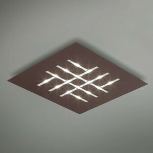 Pattern - čtvercové LED stropní svítidlo, hnědé