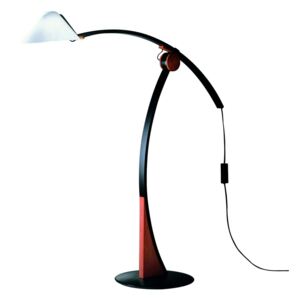 Stojací lampa Pollo E27, třešeň/černá, stmívatelná