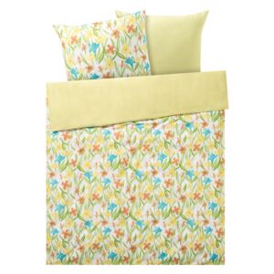 MERADISO® Ložní prádlo Renforcé, 240 x 220 cm (flora / zelená / žlutá / oranžová)