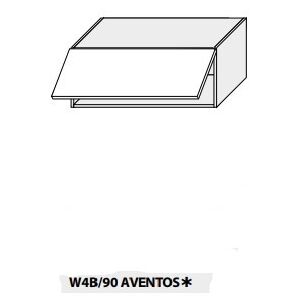 Horní skříňka PLATINIUM W4B/90 HK aventos bílá Barevné provedení: Dekory dvířek white