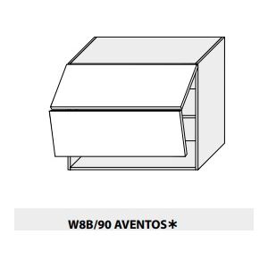 Horní skříňka PLATINIUM W8B/90 AV bílá Barevné provedení: Dekory dvířek white