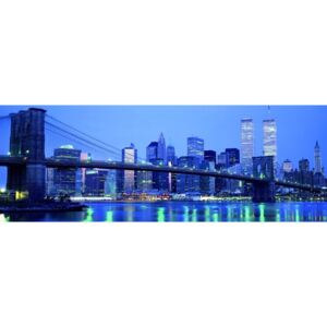 Obraz, Reprodukce - Richard Berenholtz - Brooklyn bridge To Downtown Mangattan, (140 x 50 cm)
