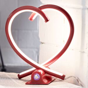 LED stolní lampa ve tvaru srdce Valentin v červené