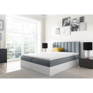 Čalouněná postel VIOLETA + topper, 200x200, inari 81/bílá eko