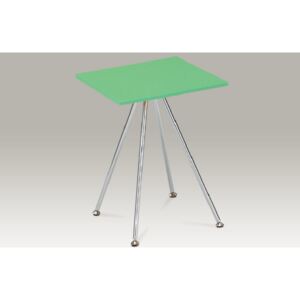 Odkládací stolek, vysoký lesk zelený / chrom