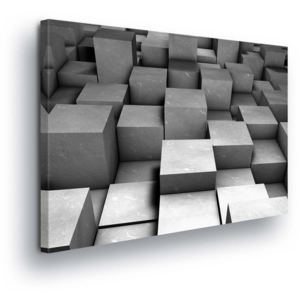 Obraz na plátně - Šedé Kvádry v 3D 100x75 cm