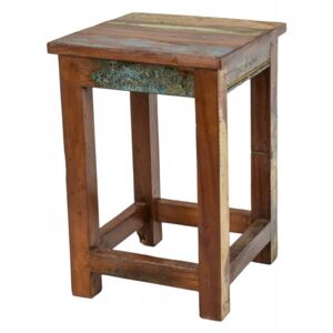 Stolička z antik teakového dřeva, "GOA" styl, 30x30x45cm (4H)