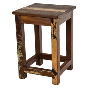 Stolička z antik teakového dřeva, "GOA" styl, 30x30x45cm (4Q)