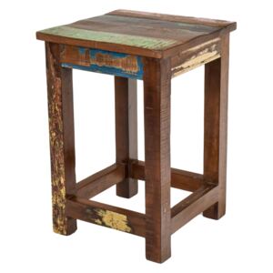 Stolička z antik teakového dřeva, "GOA" styl, 30x30x45cm (4M)
