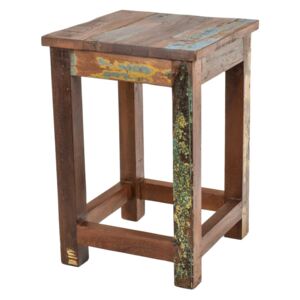 Stolička z antik teakového dřeva, "GOA" styl, 30x30x45cm (4K)