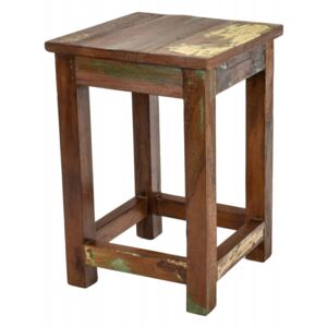 Stolička z antik teakového dřeva, "GOA" styl, 30x30x45cm (4V)