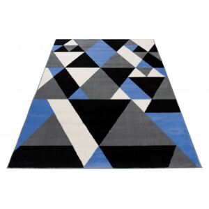 Moderní kusový koberec XENO 33512/371 Trojúhelníky šedý / modrý / bílý Rozměr: 120x170