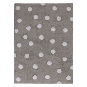 Lorena Canals koberce Ručně tkaný kusový koberec Polka Dots Grey-White - 120x160 cm