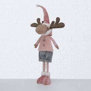 BOLTZE Vánoční figura sob růžový Milvyo 1ks, 23x20x73cm - Kluk