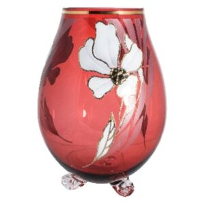 Váza Květ, barva rubín, výška 260 mm