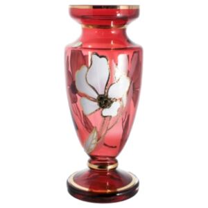 Váza Květ, barva rubín, výška 305 mm