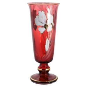 Váza Květ, barva rubín, výška 400 mm