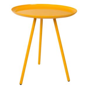 White Label Living Mangově žlutý kovový odkládací stolek WLL FROST 39 cm